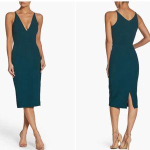 DRESS THE POPULATION LYLA CREPE PINE GREEN COCKTAIL DRESS sz L